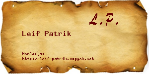 Leif Patrik névjegykártya